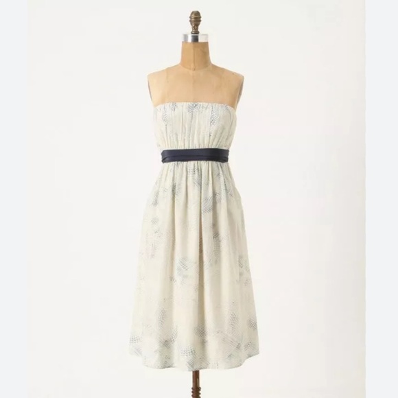RARE Anthropologie Edme & Esyllte Fanning Triangles Strapless Dress POCKETS! 🥰 - Picture 5 of 15